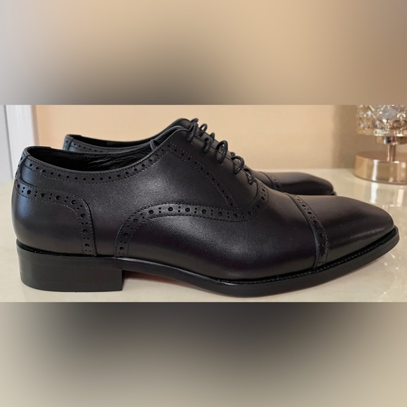 Alipasinm Men's Dress Shoes Size 8.5 Black Oxford Formal Modern Leather Shoes - Picture 6 of 9